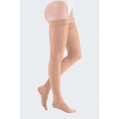 Compression socks Mediven Elegance thigh-length stocking with open toes 10