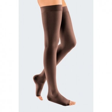Compression socks Mediven Elegance thigh-length stocking with open toes 20