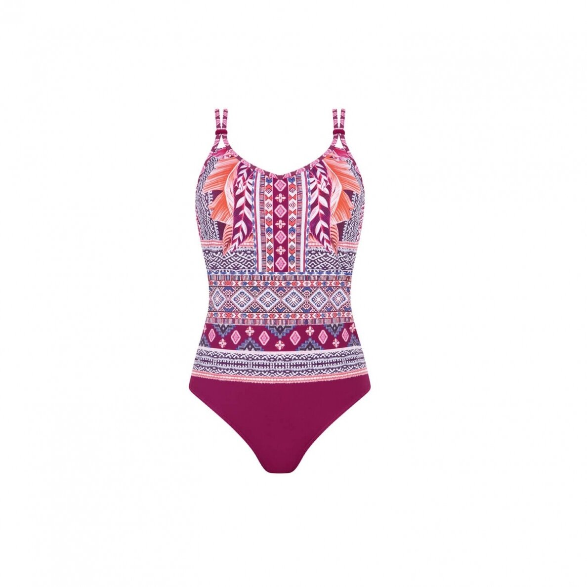 Boho Vibes vientisas maudymosi kostiumėlis, bordo 3 Boho Vibes vientisas maudymosi kostiumėlis, bordo 3