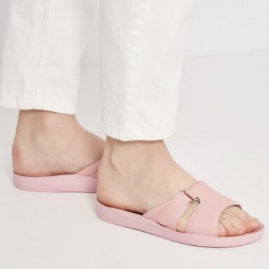 Dr. Luigi leather light pink orthopedic slippers for women