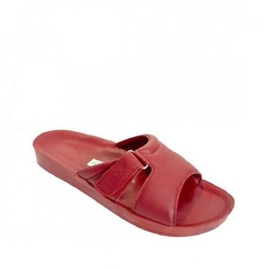 Dr. Luigi leather red orthopedic slippers for women