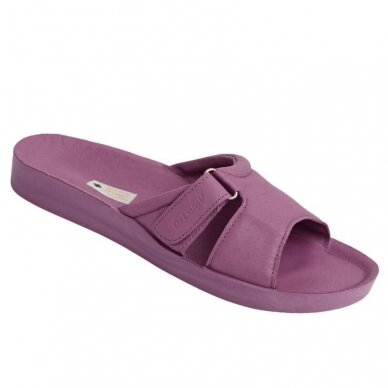 Dr. Luigi odinės ortopedinės šlepetės moterims, violetinės Dr. Luigi odinės ortopedinės šlepetės moterims, violetinės
