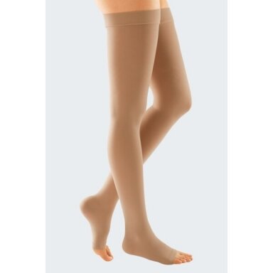 Compression socks DUOMED thigh-length stocking with open toes Compression socks DUOMED thigh-length stocking with open toes