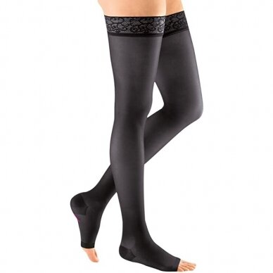 Compression socks Sheer & Soft thigh-length stocking with open toes 1
