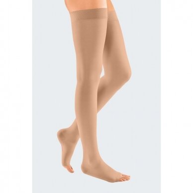 Compression socks Mediven Elegance thigh-length stocking with open toes 1