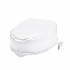 RAISED TOILET SEAT WITH LID, HEIGHT 15 CM