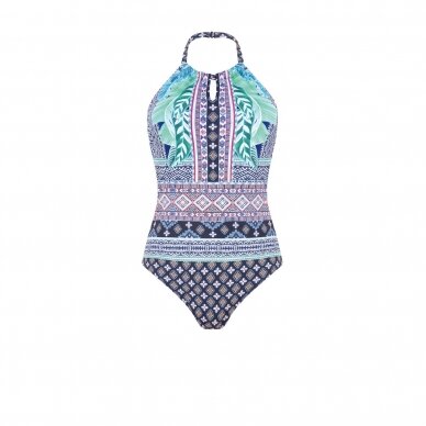 Vientisas maudymosi kostiumėlis Boho Vibes, mėlynas 7